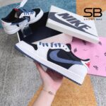 Giày Jordan 1 Low Travis Scott Navy Trắng Xanh góc nghiêng chi tiết