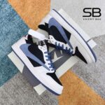 Giày Jordan 1 Low Travis Scott Navy Trắng Xanh chi tiết 4
