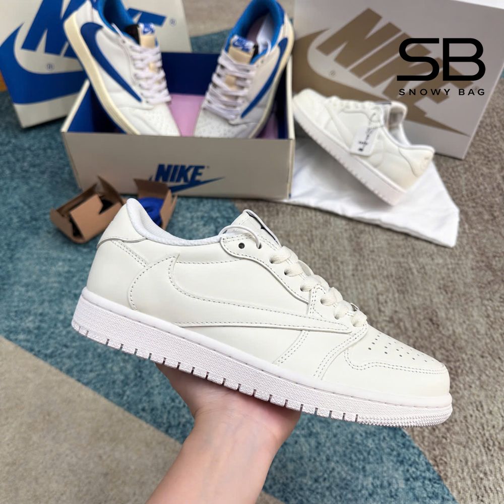 Giày Jordan 1 Low Travis Scott White Party Trắng với thiết kế tinh tế
