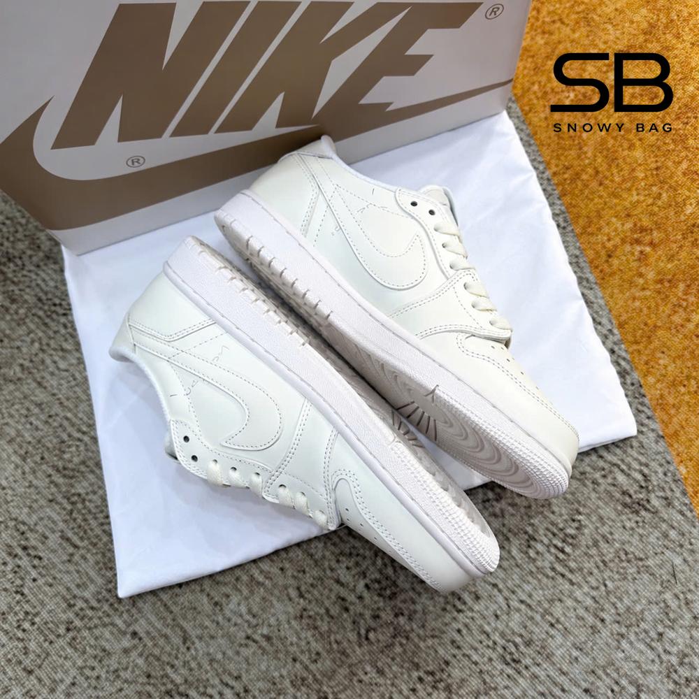 Giày Jordan 1 Low Travis Scott White Party Trắng thiết kế độc đáo sang trọng