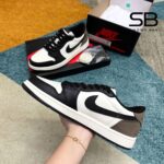 Giày Jordan 1 Retro Low OG Mocha Trắng Đen Nâu góc nghiêng chi tiết