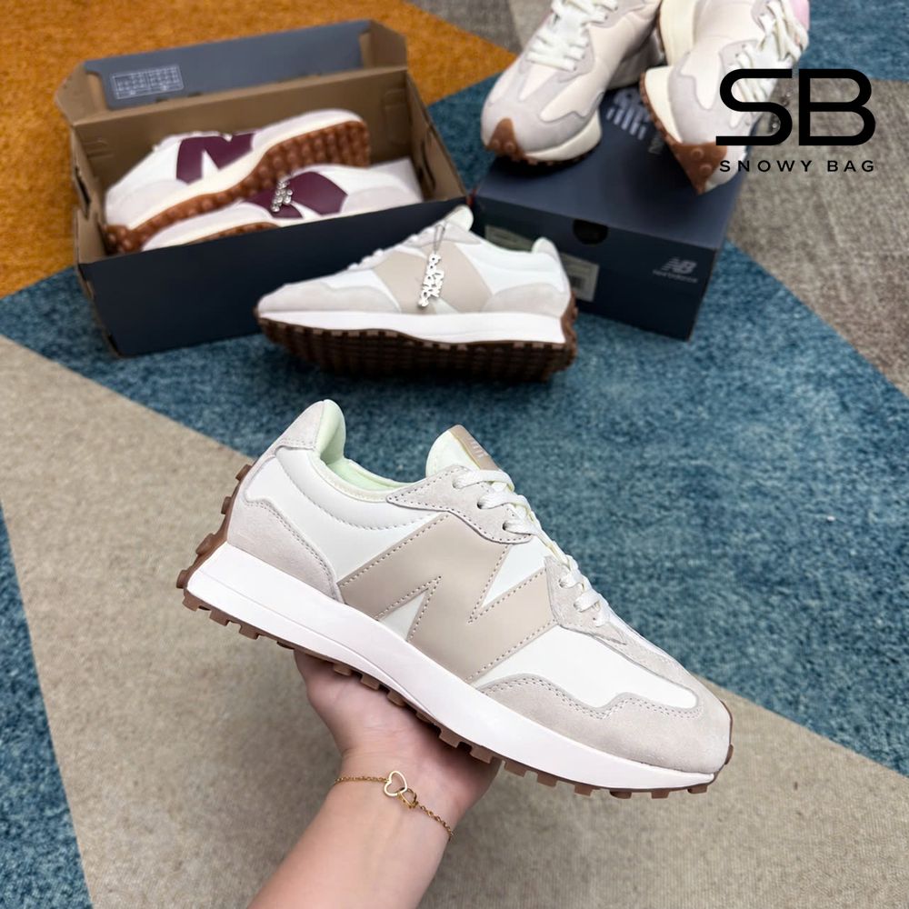 Giày New Balance 327 Linen With Sea Salt Màu Kem, phong cách trẻ trung