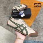 Giày Onitsuka Tiger Mexico 66 Beige Grass Green màu be sọc xanh