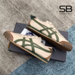 Giày Onitsuka Tiger Mexico 66 Beige Grass Green màu be sọc xanh