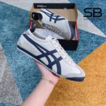 Giày Onitsuka Tiger Mexico 66 Birch Peacoat màu trắng xanh navy sang trọng