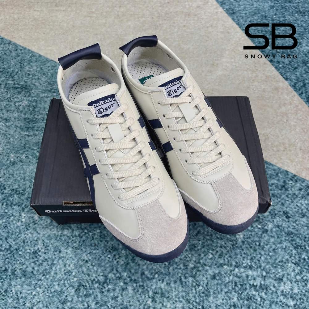 Giày Onitsuka Tiger Mexico 66 Birch Peacoat Trắng Xanh Navy với thiết kế tinh tế