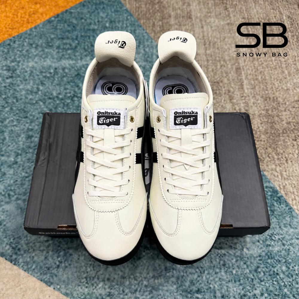 Giày Onitsuka Tiger Mexico 66 Cream Black Gold Trắng Đen kiểu dáng sang trọng