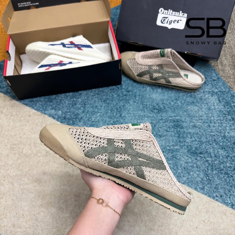 Giày Onitsuka Tiger Mexico 66 Sabot Beige Green Be Xanh với thiết kế tinh tế