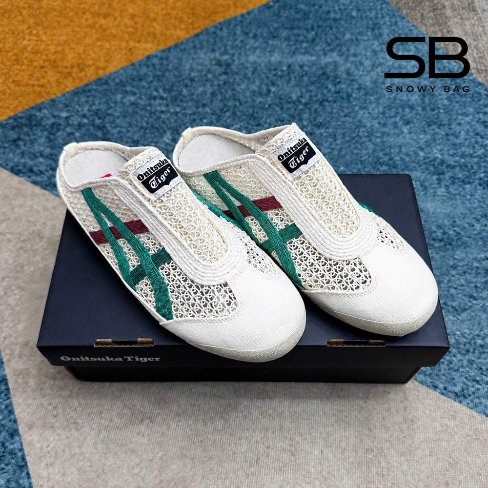Giày Onitsuka Tiger Mexico 66 Sabot Cream Kale Kem Xanh Lá sang trọng