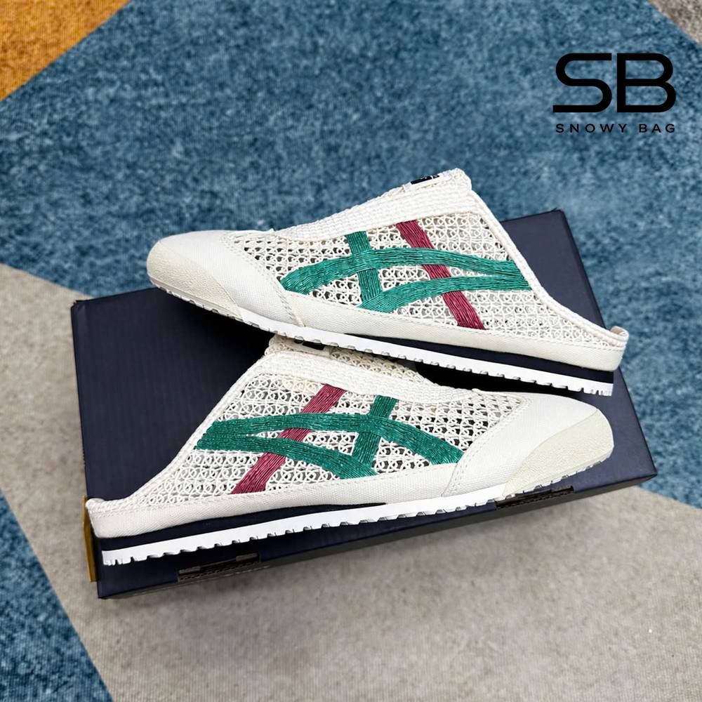 Giày Onitsuka Tiger Mexico 66 Sabot Cream Kale Kem Xanh Lá đẹp mắt