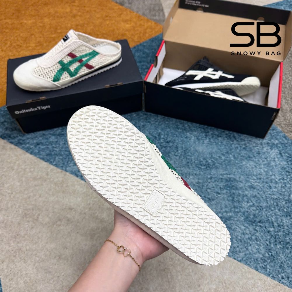 Giày Onitsuka Tiger Mexico 66 Sabot Cream Kale Kem Xanh Lá đẹp mắt