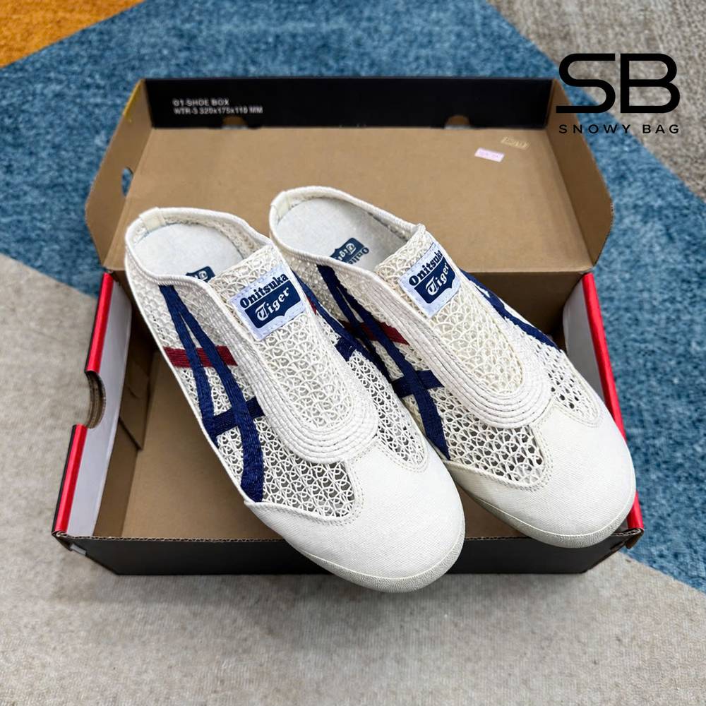 Giày Onitsuka Tiger Mexico 66 Sabot Cream Mako Blue Kem Xanh Dương với thiết kế tinh tế