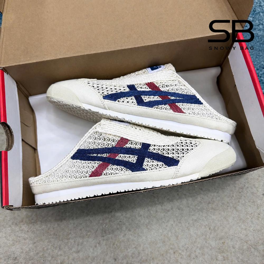 Giày Onitsuka Tiger Mexico 66 Sabot Cream Mako Blue Kem Xanh Dương chi tiết