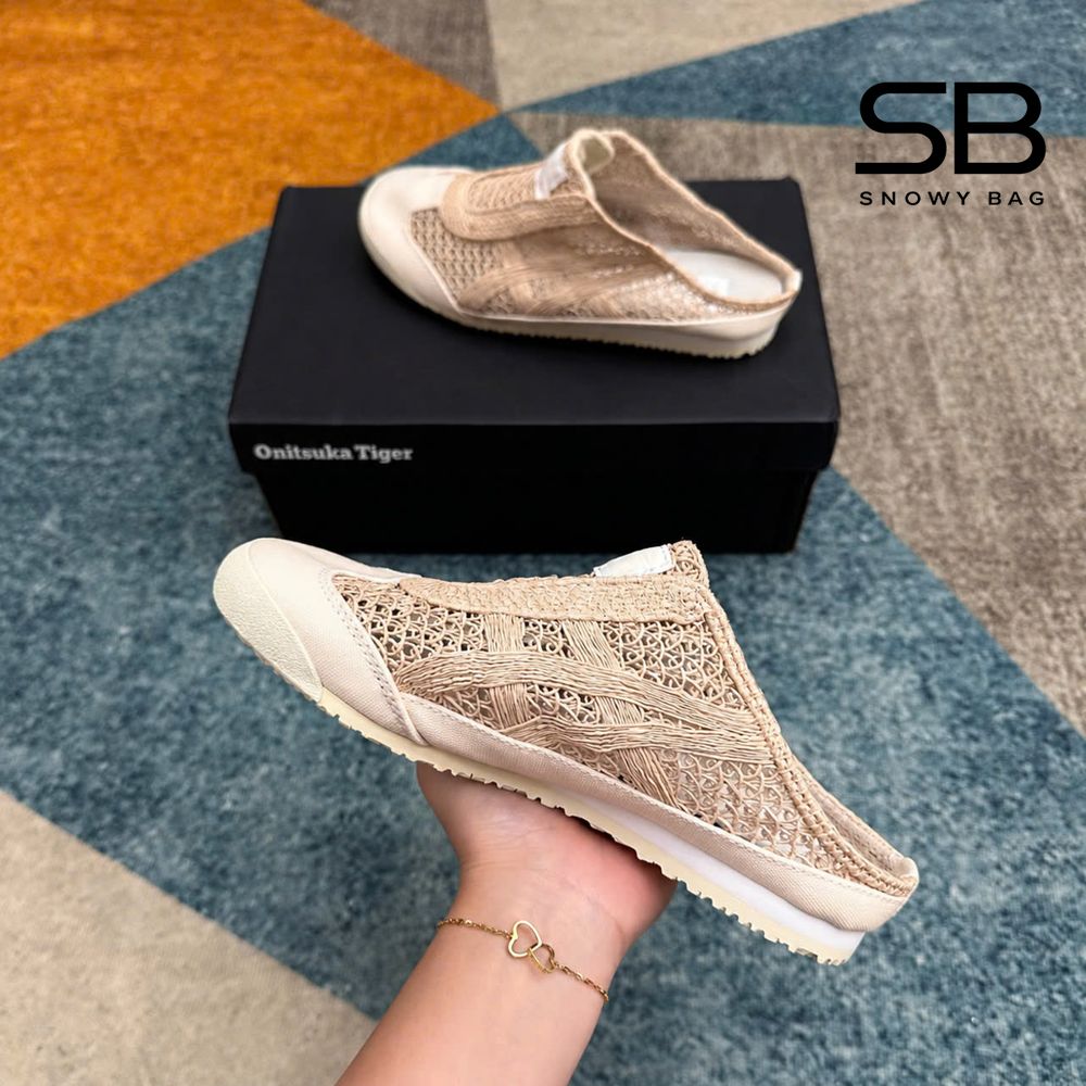 Giày Onitsuka Tiger Mexico 66 Sabot Natural Màu Be góc nghiêng chi tiết