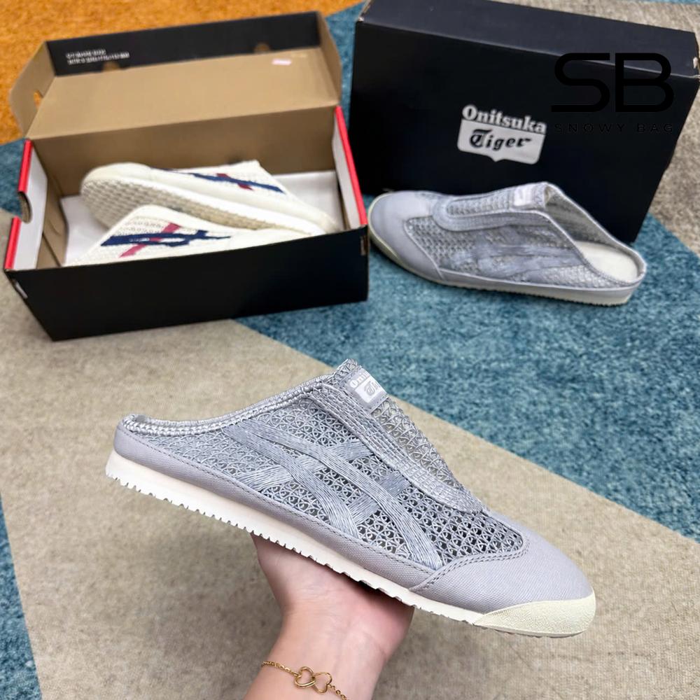 Giày Onitsuka Tiger Mexico 66 Sabot Pure Silver Màu Bạc sang trọng