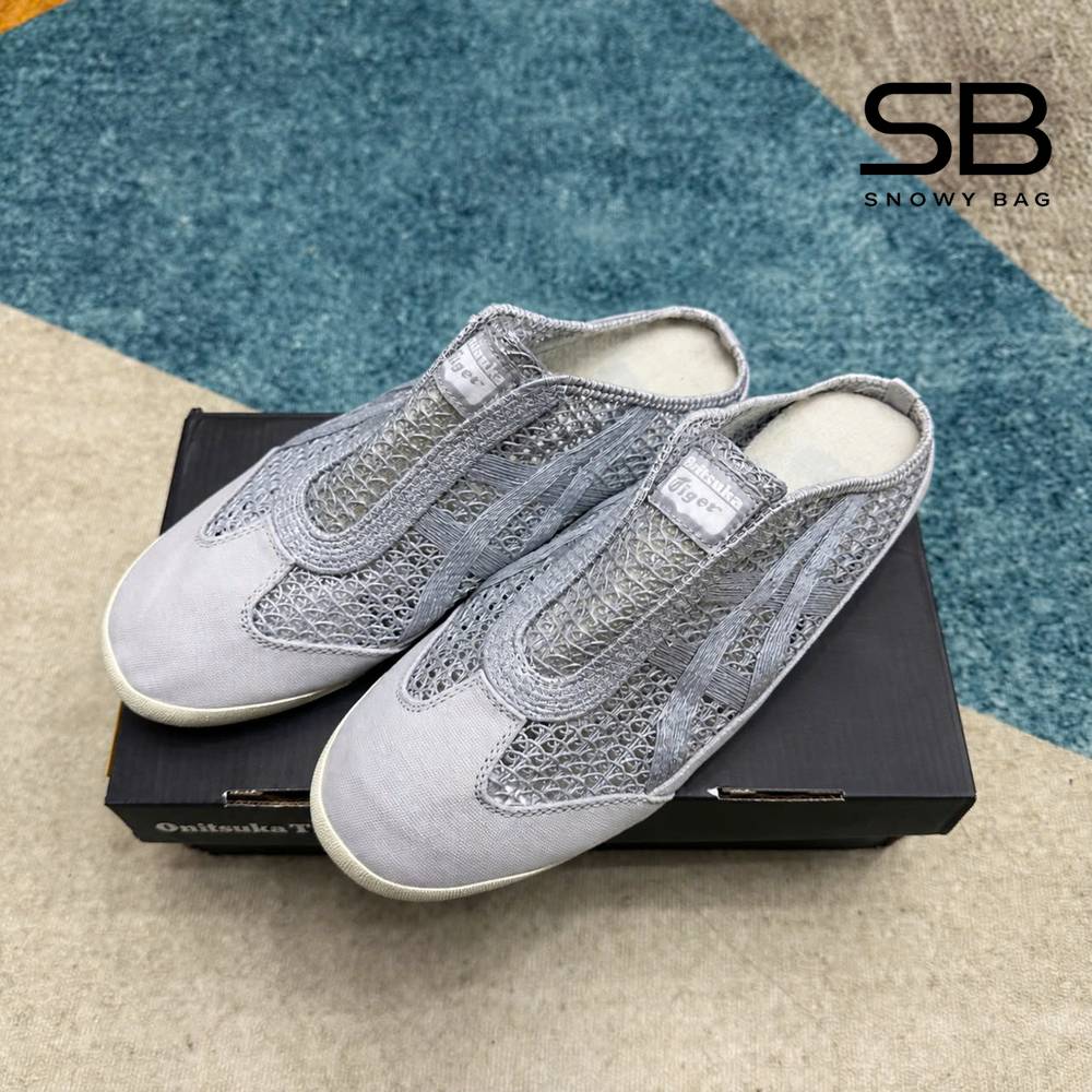 Giày Onitsuka Tiger Mexico 66 Sabot Pure Silver màu bạc sang trọng