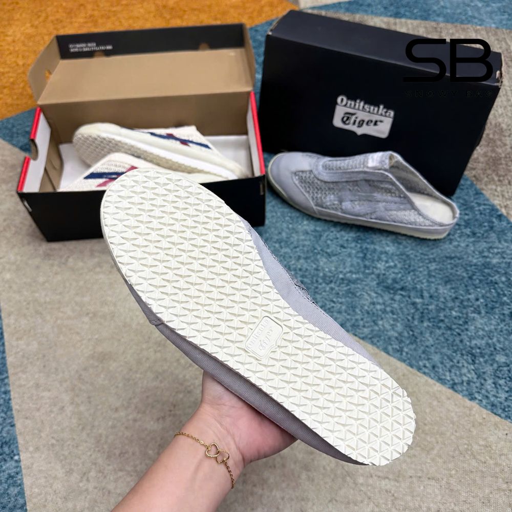 Giày Onitsuka Tiger Mexico 66 Sabot Pure Silver Màu Bạc, phong cách thời trang hiện đại