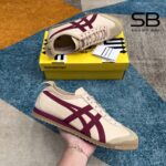 Giày Onitsuka Tiger Mexico 66 SD Beige Beet Juice màu be sọc đỏ