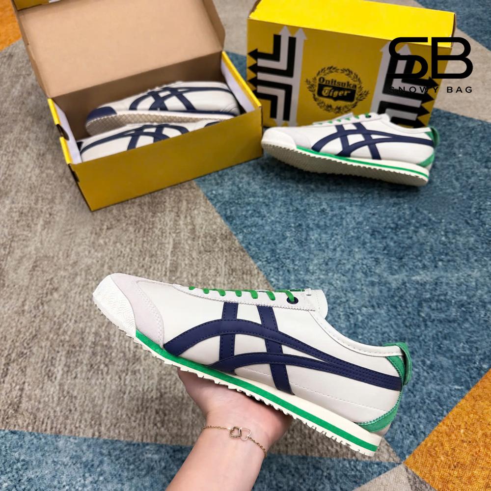 Giày Onitsuka Tiger Mexico 66 SD Birch Peacoat Be Xanh Lá góc nghiêng chi tiết