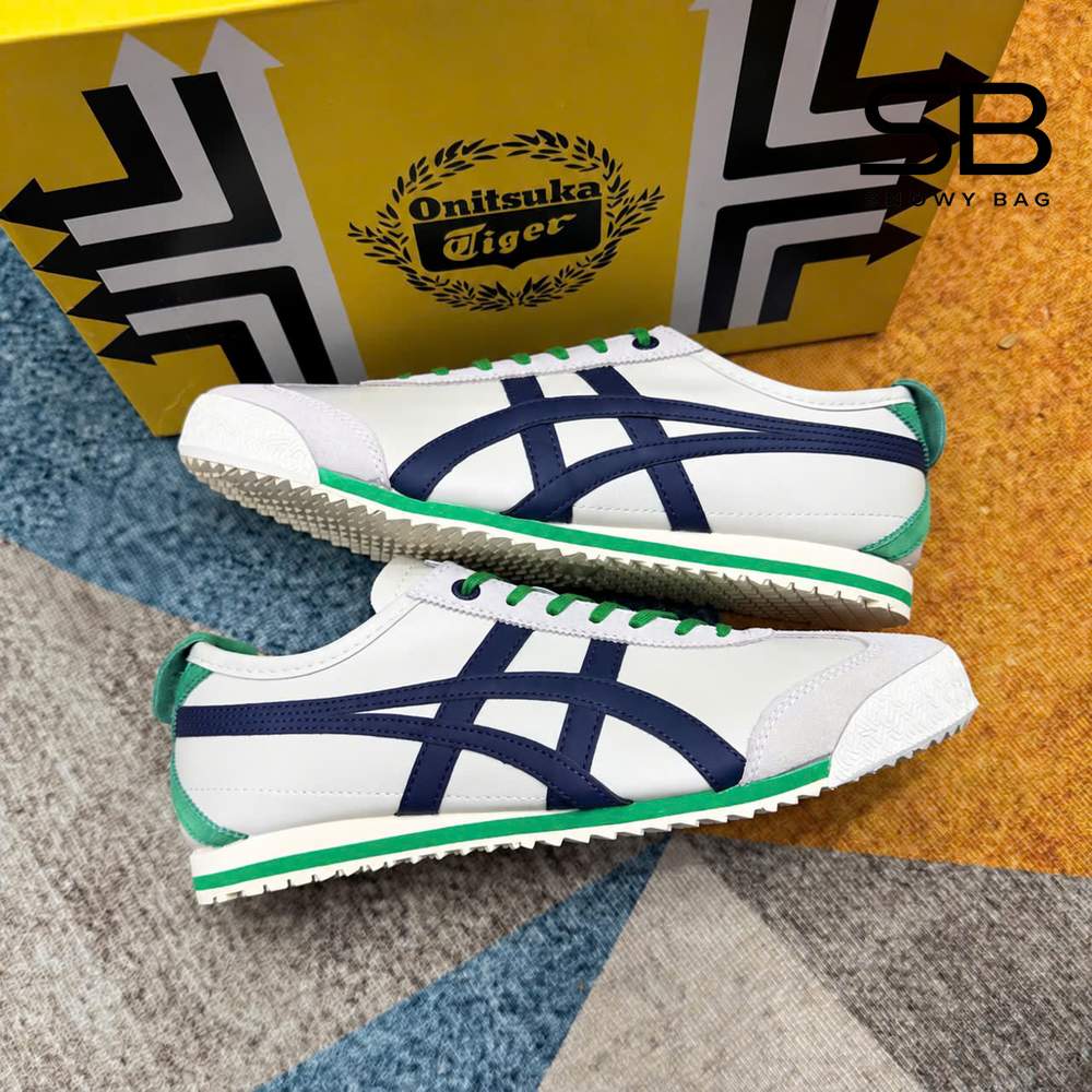 Giày Onitsuka Tiger Mexico 66 SD Birch Peacoat Be Xanh Lá với thiết kế độc đáo