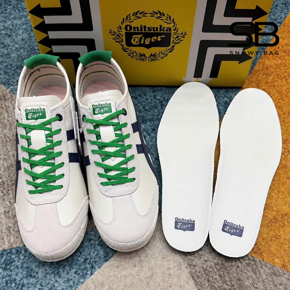 Giày Onitsuka Tiger Mexico 66 SD Birch Peacoat Be Xanh Lá với thiết kế độc đáo