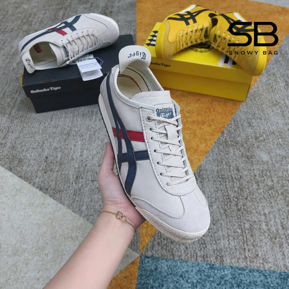 Giày Onitsuka Tiger Mexico 66 SD Cream Peacoat góc nghiêng chi tiết