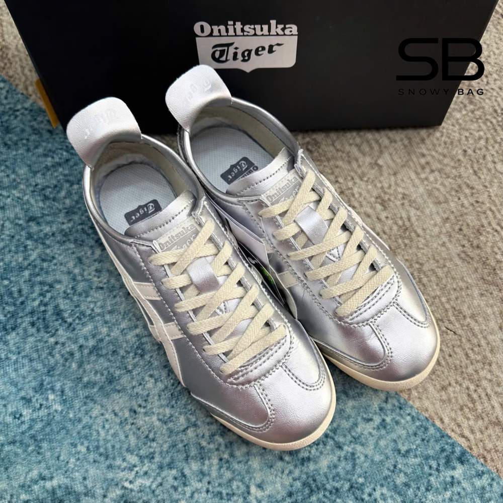 Giày Onitsuka Tiger Mexico 66 Silver Off White Màu Bạc, thiết kế tinh tế
