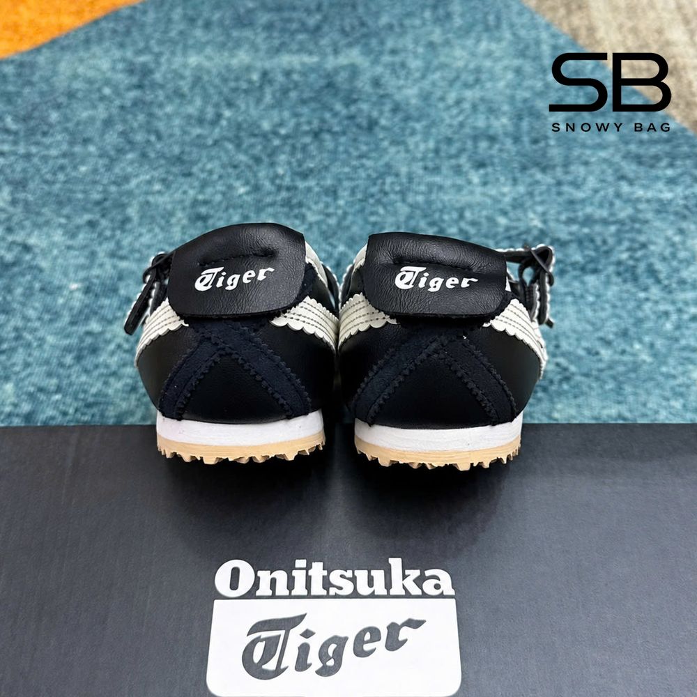 Giày Onitsuka Tiger Mexico 66 TGRS Crystal Black Cream Đen Kem chi tiết