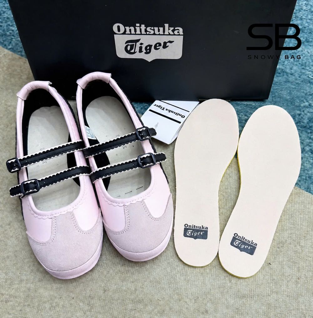 Giày Onitsuka Tiger Mexico 66 TGRS Crystal Pink Graphite Grey Xám Hồng Đen đẹp mắt