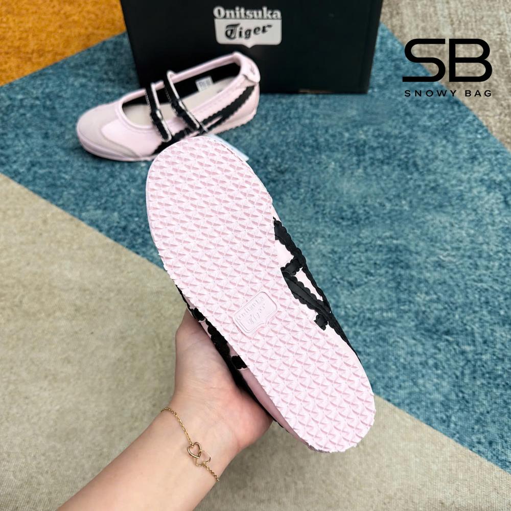 Giày Onitsuka Tiger Mexico 66 TGRS Crystal Pink Graphite Grey Xám Hồng Đen sang trọng