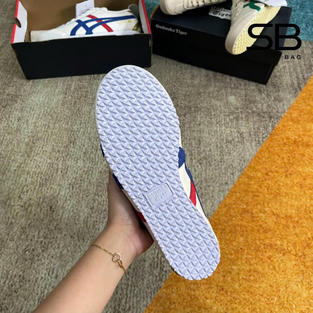 Giày Onitsuka Tiger Mexico 66 White Blue Red Metallic Gold sang trọng