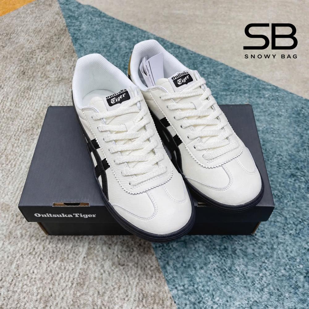 Giày Onitsuka Tiger Tokuten White Black Trắng Đen Gót Vàng sang trọng