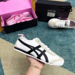 Giày Onitsuka Tiger x PATOU Mexico 66 White Black Pink sang trọng