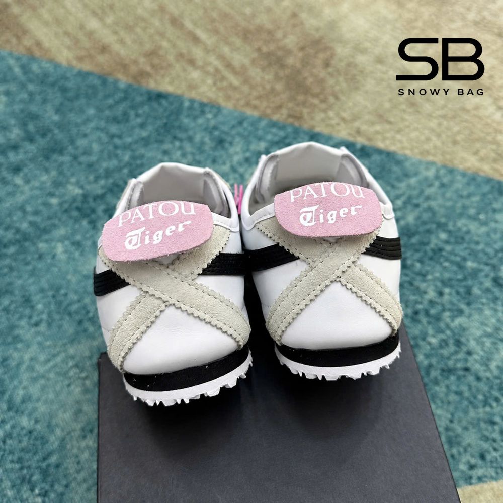 Giày Onitsuka Tiger x PATOU Mexico 66 White Black Pink sang trọng
