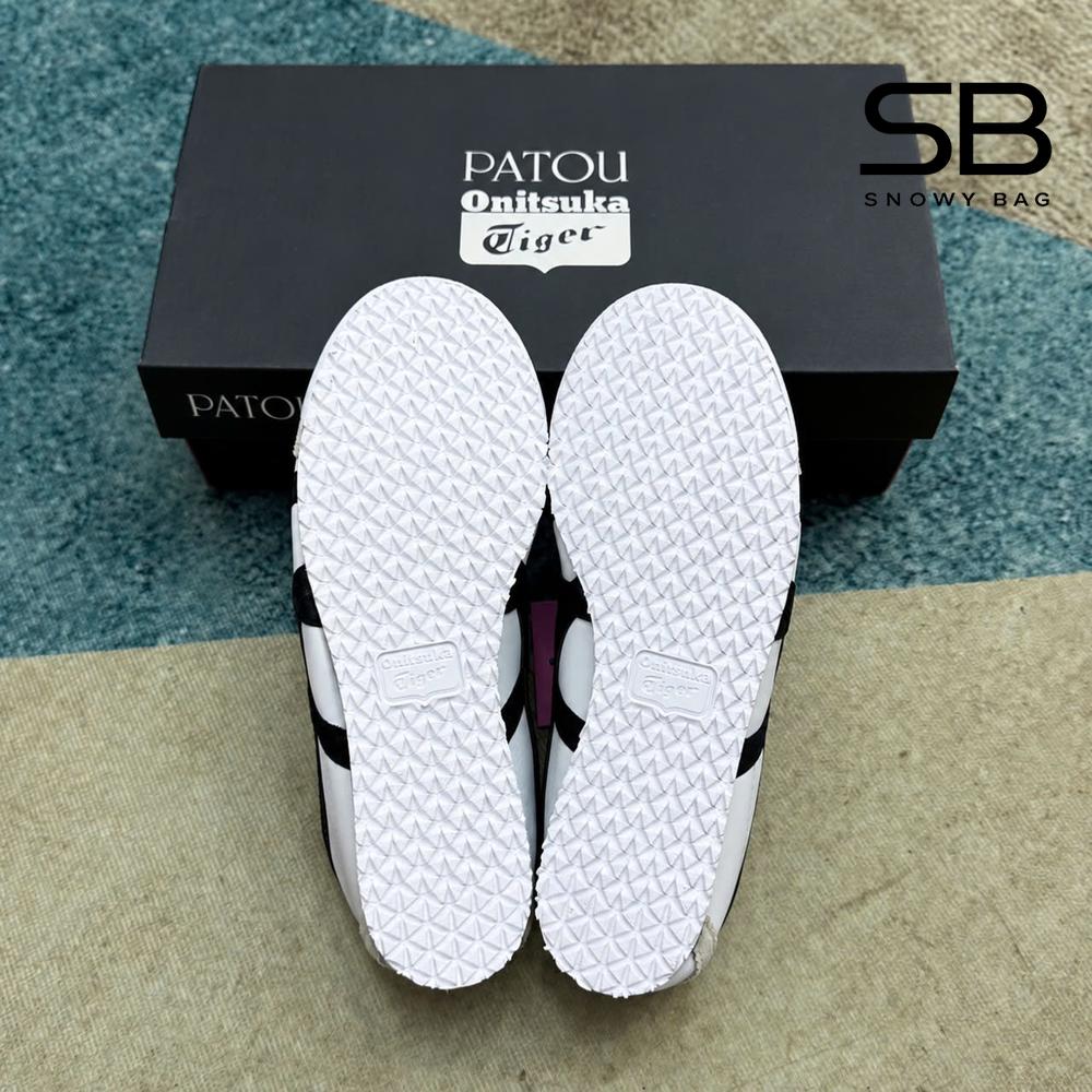 Giày Onitsuka Tiger x PATOU Mexico 66 White Black Pink Trắng Đen, thiết kế tinh tế