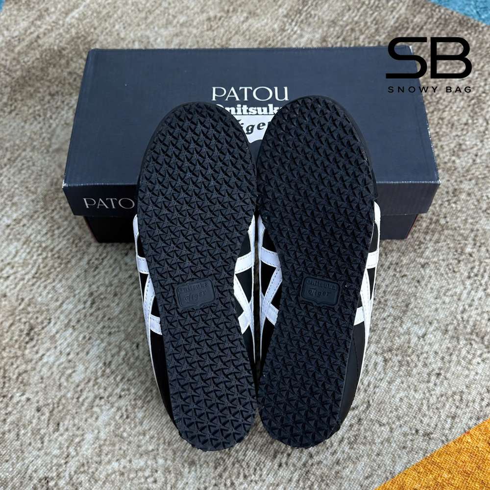 Giày PATOU x Onitsuka Tiger Mexico 66 Ballerina Black White Đen Trắng sang trọng.