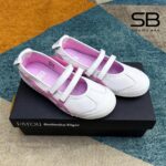 Giày PATOU x Onitsuka Tiger Mexico 66 Ballerina White Cotton Candy Trắng Hồng với chi tiết logo sang trọng