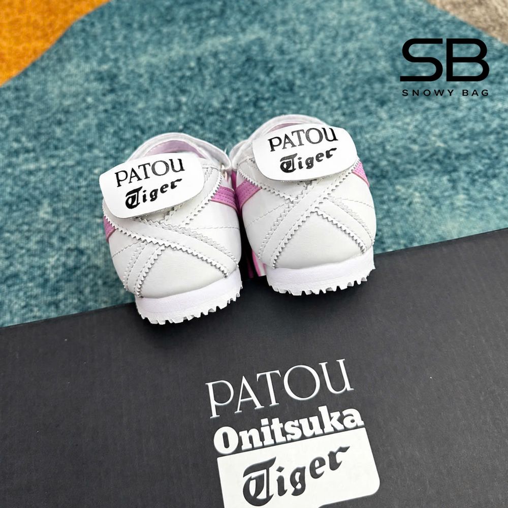 Giày PATOU x Onitsuka Tiger Mexico 66 Ballerina White Cotton Candy Trắng Hồng