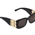 Mắt kính Balenciaga Dynasty Rectangle Sunglasses In Black BB0096S-001 sang trọng.