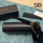 Mắt Kính Balenciaga Dynasty Rectangle Sunglasses In Black BB0096S-001 sang trọng
