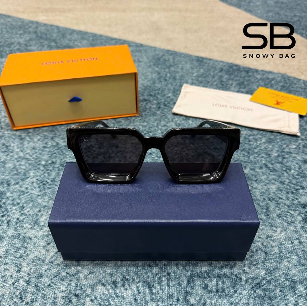 Mắt Kính LV 1.1 Millionaires Sunglasses Black GHW Z1165E góc nghiêng chi tiết