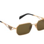 Mắt Kính Prada Hexagonal Triangle Sunglasses GHW Grey thời trang sang trọng