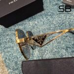 Mắt Kính Prada Hexagonal Triangle Sunglasses GHW Grey sang trọng và độc đáo