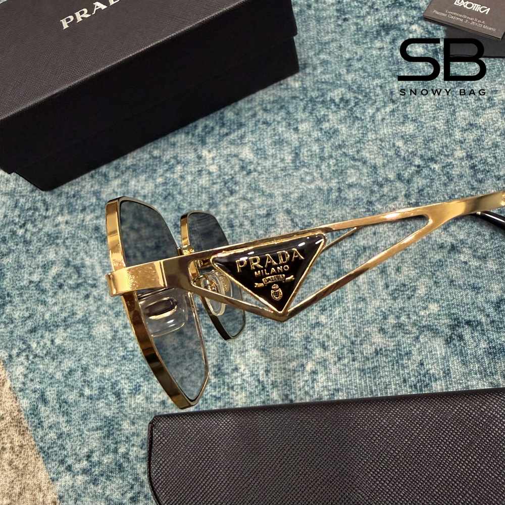 Mắt Kính Prada Hexagonal Triangle Sunglasses GHW Grey sang trọng và độc đáo