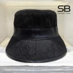 Mũ Gucci GG Canvas Bucket Hat Màu Đen góc nghiêng chi tiết