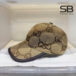 Mũ Lưỡi Trai Gucci Jumbo GG Canvas Baseball Hat Màu Nâu góc nghiêng chi tiết