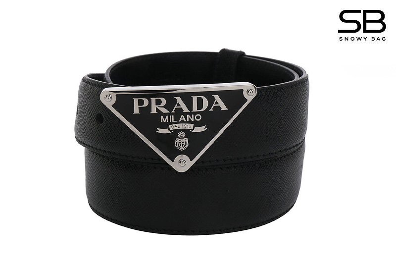 Thắt Lưng Prada Saffiano Triangle Black Đen chính hãng sang trọng