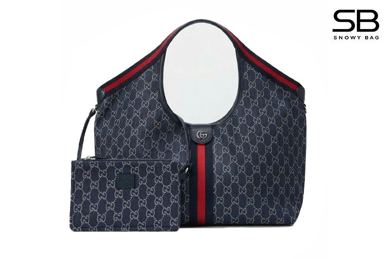 Túi Gucci Giglio Large Tote Bag In Blue And White GG Denim 853971 42CM sang trọng
