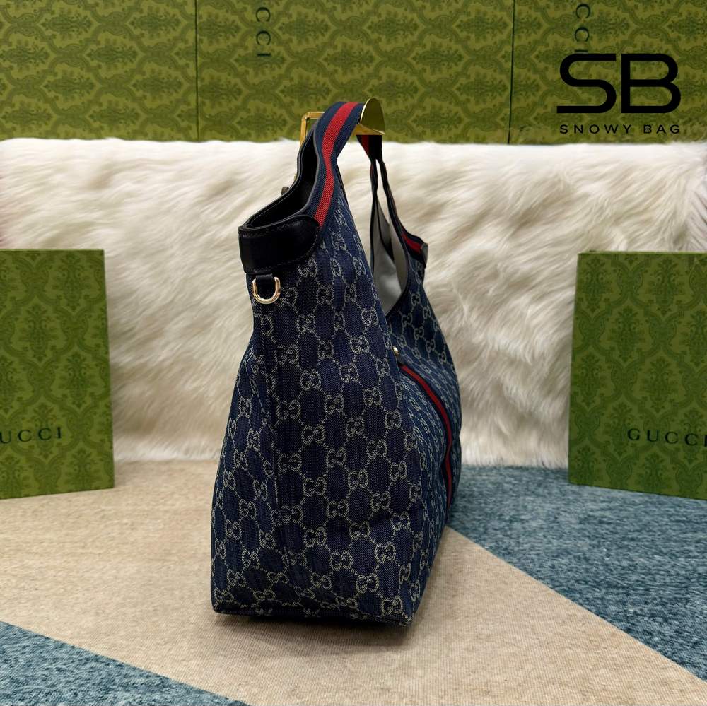 Túi Gucci Giglio Large Tote Bag In Blue And White GG Denim 853971 42CM sang trọng và đẳng cấp.