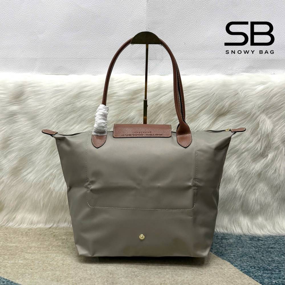 Túi Longchamp Le Pliage Original L Tote Bag Màu Xám góc nghiêng chi tiết